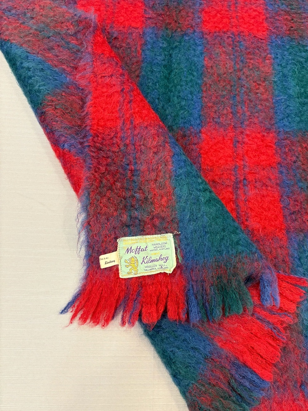 Vintage Red & Green Plaid Moffat Kilmahog Throw A39
